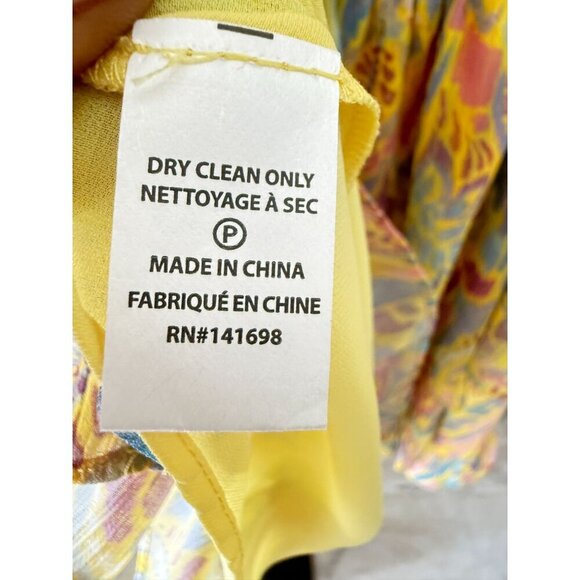 NWT Ramy Brook Frankie Chiffon Mini Dress, Tie Straps, Smocked Waist‎ Yellow M - Picture 15 of 16